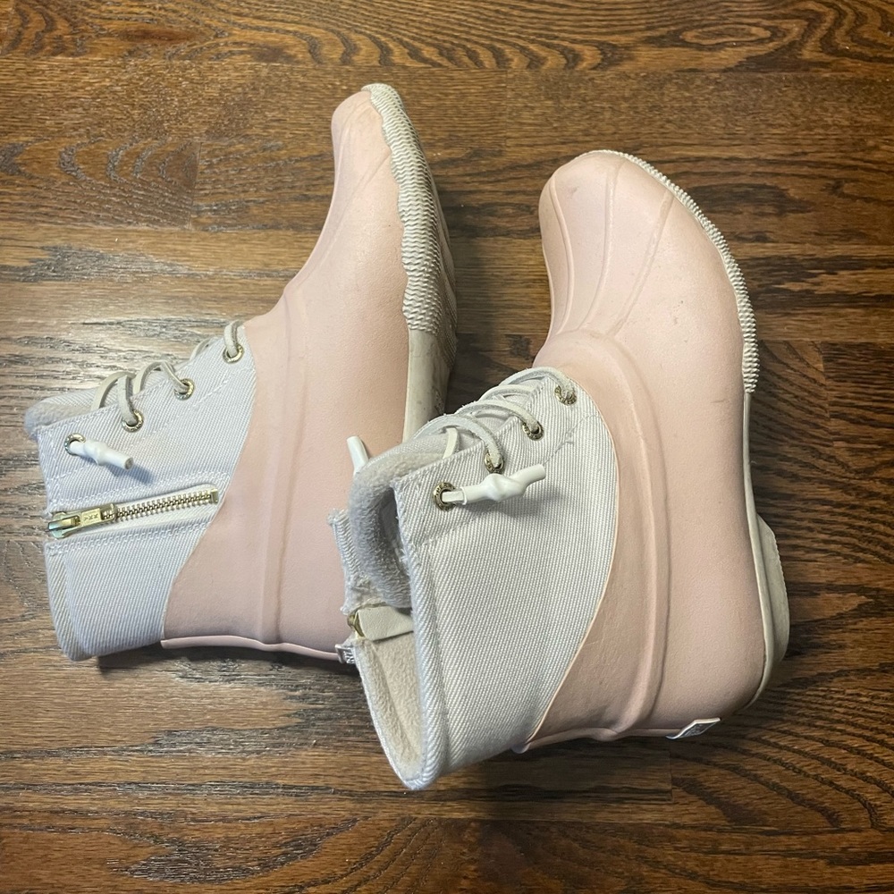 Duck Boots Pink and Grey